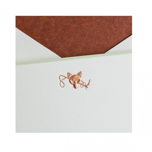 Copper Fox Mask on Horizontal Ecru Cards 
